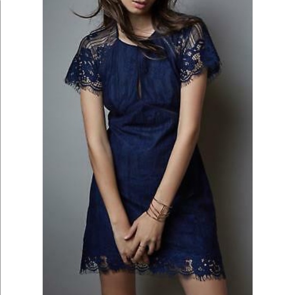 Astr Dresses & Skirts - ASTR Navy Blue Lace Dress